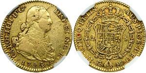 2 Escudo Imperio español (1700 - 1808) Oro Carlos IV de España (1748-1819)