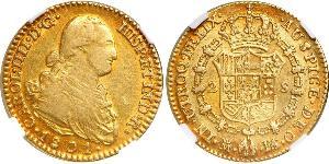 2 Escudo Imperio español (1700 - 1808) Oro Carlos IV de España (1748-1819)