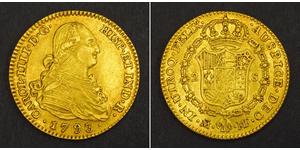 2 Escudo Imperio español (1700 - 1808) Oro Carlos IV de España (1748-1819)