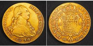 2 Escudo Impero spagnolo (1700 - 1808) Oro Carlo IV di Spagna (1748-1819)