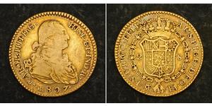 2 Escudo Impero spagnolo (1700 - 1808) Oro Carlo IV di Spagna (1748-1819)