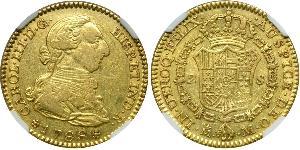 2 Escudo Perù Oro Carlo III di Spagna (1716 -1788)