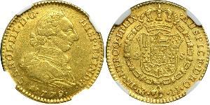 2 Escudo Perù Oro Carlo III di Spagna (1716 -1788)