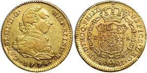 2 Escudo Perù Oro Carlo III di Spagna (1716 -1788)