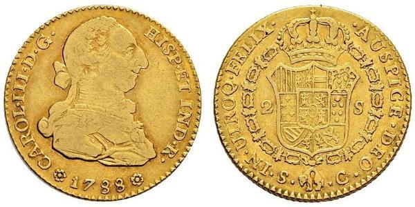 2 Escudo Perú Oro Carlos III de España (1716 -1788)