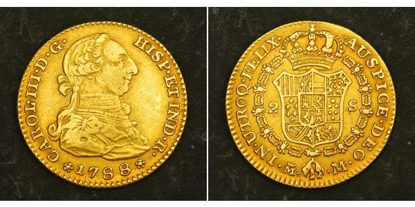 2 Escudo Perú Oro Carlos III de España (1716 -1788)