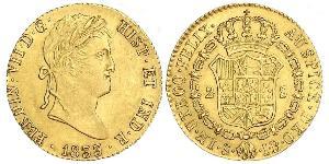 2 Escudo Vicereame della Nuova Spagna (1519 - 1821) Oro Ferdinando VII di Spagna (1784-1833)