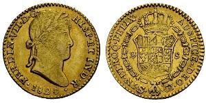 2 Escudo Vicereame della Nuova Spagna (1519 - 1821) Oro Ferdinando VII di Spagna (1784-1833)