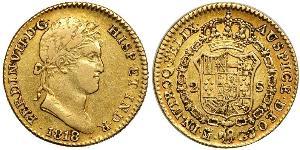 2 Escudo Vicereame della Nuova Spagna (1519 - 1821) Oro Ferdinando VII di Spagna (1784-1833)
