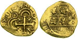 2 Escudo New Kingdom of Granada (1549 - 1739) 金 Philip V of Spain(1683-1746)
