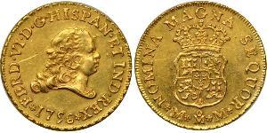 2 Escudo 新西班牙總督轄區 (1535 - 1821) 金 费尔南多六世 (1713-1759)
