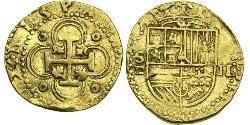 2 Escudo 西班牙 / 哈布斯堡君主國 金 腓力二世 (西班牙) (1527 - 1598)
