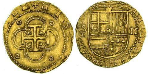 2 Escudo 西班牙哈布斯堡王朝 (1516 - 1700) 金 腓力二世 (西班牙) (1527 - 1598)