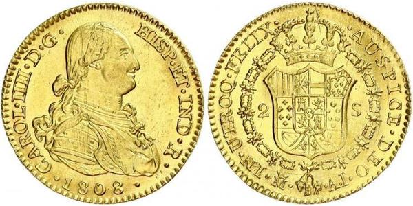 2 Escudo 西班牙帝國 金 卡洛斯四世 (1748-1819)