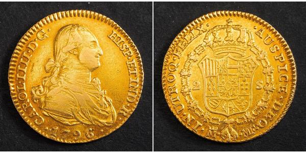 2 Escudo 西班牙帝國 金 卡洛斯四世 (1748-1819)