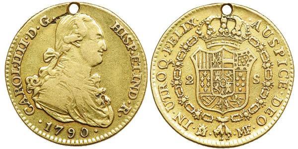 2 Escudo 西班牙帝國 金 卡洛斯四世 (1748-1819)
