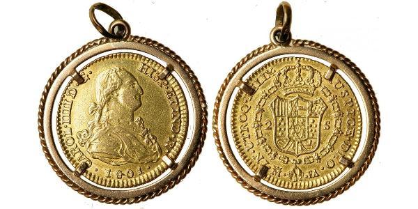 2 Escudo 西班牙帝國 金 卡洛斯四世 (1748-1819)