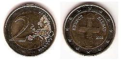 2 Euro Republic of Cyprus (1960 - ) Bimetal 