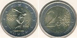 2 Euro Republica Helenica (1974 - ) Bimetal 