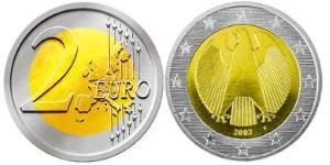 2 Euro 德国 Bimetal 