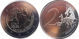 2 Euro Republic of Austria (1955 - ) Copper/Nickel 