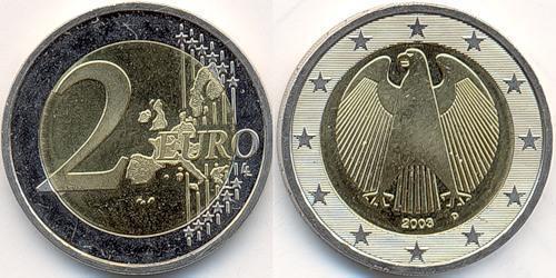 2 Euro Allemagne (1990 - ) Cuivre/Nickel 