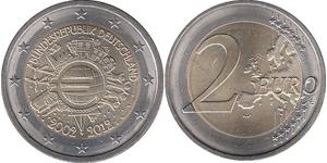 2 Euro Repubblica Federale di Germania (1990 - ) Nichel 