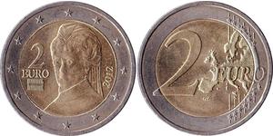 2 Euro Republic of Austria (1955 - ) Níquel 