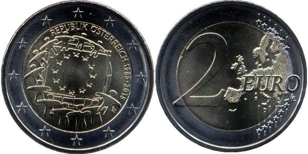 2 Euro Republic of Austria (1955 - ) Níquel 