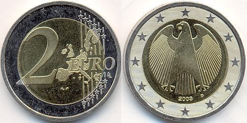 2 Euro Repubblica Federale di Germania (1990 - ) Rame/Nichel 