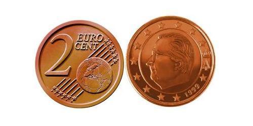 2 Euro Belgium Steel/Copper Albert II of Belgium