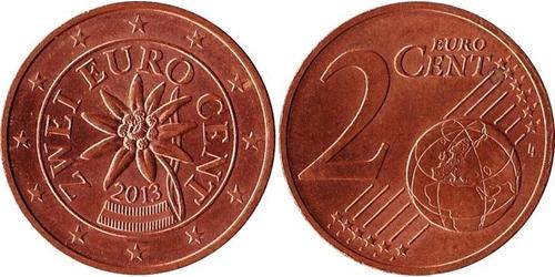 2 Eurocent Republic of Austria (1955 - ) Cobre 