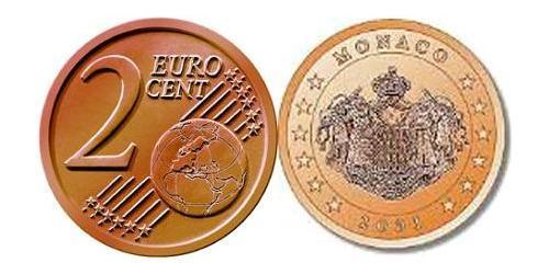 2 Eurocent Mónaco Cobre/Acero 