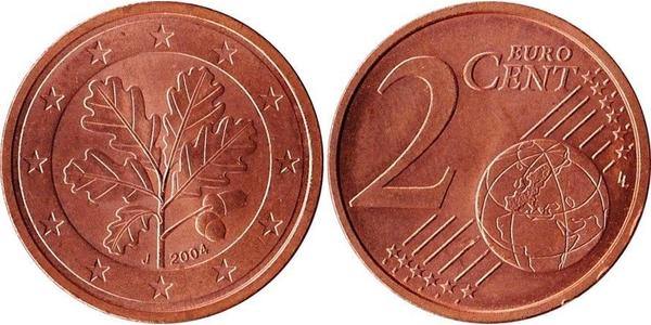 2 Eurocent Bundesrepublik Deutschland  (1990 - ) Kupfer/Stahl 