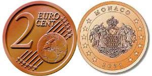 2 Eurocent Monaco Kupfer/Stahl 