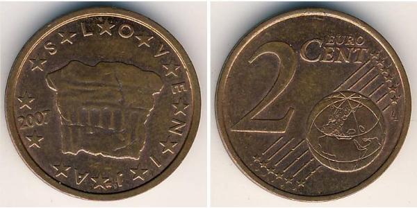 2 Eurocent Slowenien Kupfer/Stahl 