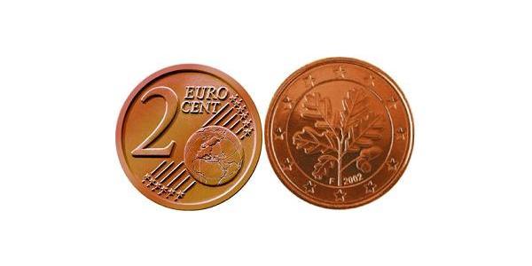 2 Eurocent Repubblica Federale di Germania (1990 - ) Rame/Acciaio 