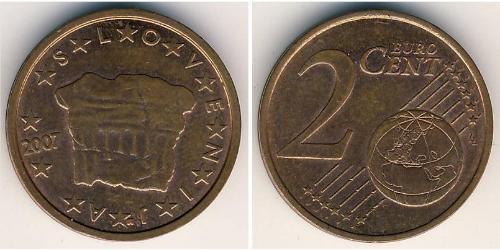 2 Eurocent Slovenia Steel/Copper 