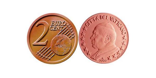 2 Eurocent Vatican (1926-) Steel/Copper John Paul II (1920 - 2005)
