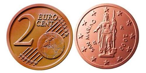 2 Eurocent San Marino Steel/銅 