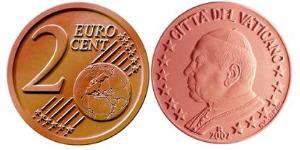 2 Eurocent 梵蒂冈 Steel/銅 若望·保祿二世 (1920 - 2005)