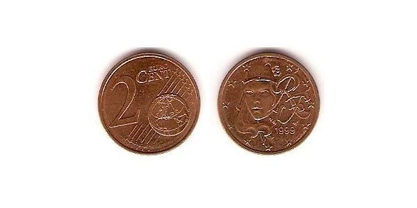 2 Eurocent 法蘭西第五共和國 Steel/銅 