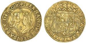 2 Excelente Spain Gold Ferdinand II of Aragon / Isabella I of Castile (1451-1504)