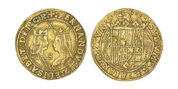 2 Excelente Spain Gold Ferdinand II of Aragon / Isabella I of Castile (1451-1504)