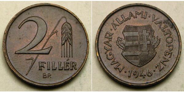 2 Filler República Popular de Hungría (1949 - 1989) Latón/Bronce 