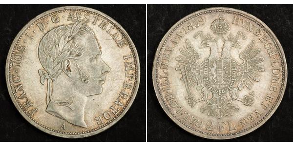 2 Florin Impero austriaco (1804-1867) Argento 