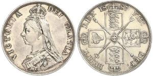 2 Florin Regno Unito di Gran Bretagna e Irlanda (1801-1922) Argento Vittoria (1819 - 1901)