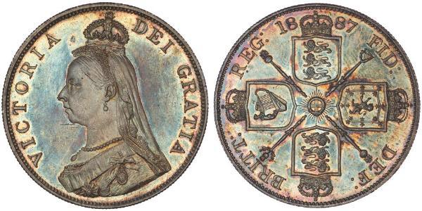 2 Florin Regno Unito di Gran Bretagna e Irlanda (1801-1922) Argento Vittoria (1819 - 1901)