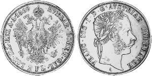 2 Florin Imperio austrohúngaro (1867-1918) Plata Franz Joseph I (1830 - 1916)