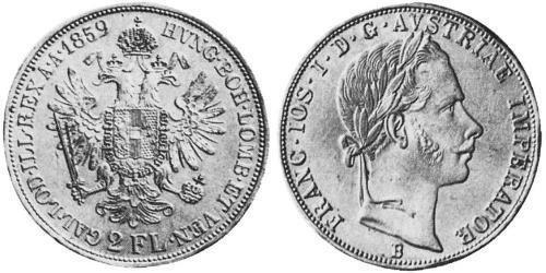 2 Florin Kaisertum Österreich (1804-1867) Silber 